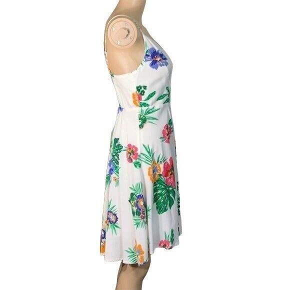 Old Navy Womens Sundress Tropical Floral Print Fit and Flare Sleeveless Small - Picture 7 of 9